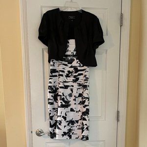 Black & White Cocktail Dress and matching Bolero. Like New.